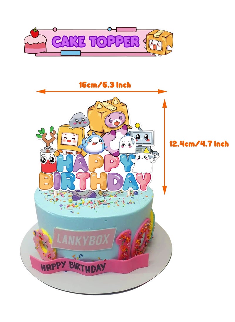 Generic Carton villain theme birthday party decoration lankybox birthday flag cake card balloon party spiral  - Image 2