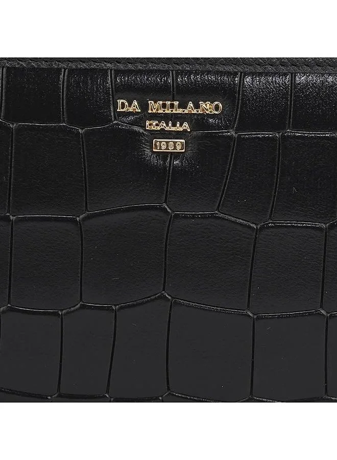 Da Milano  Genuine Leather Black Ladies Wallet for Women | Best Price UAE