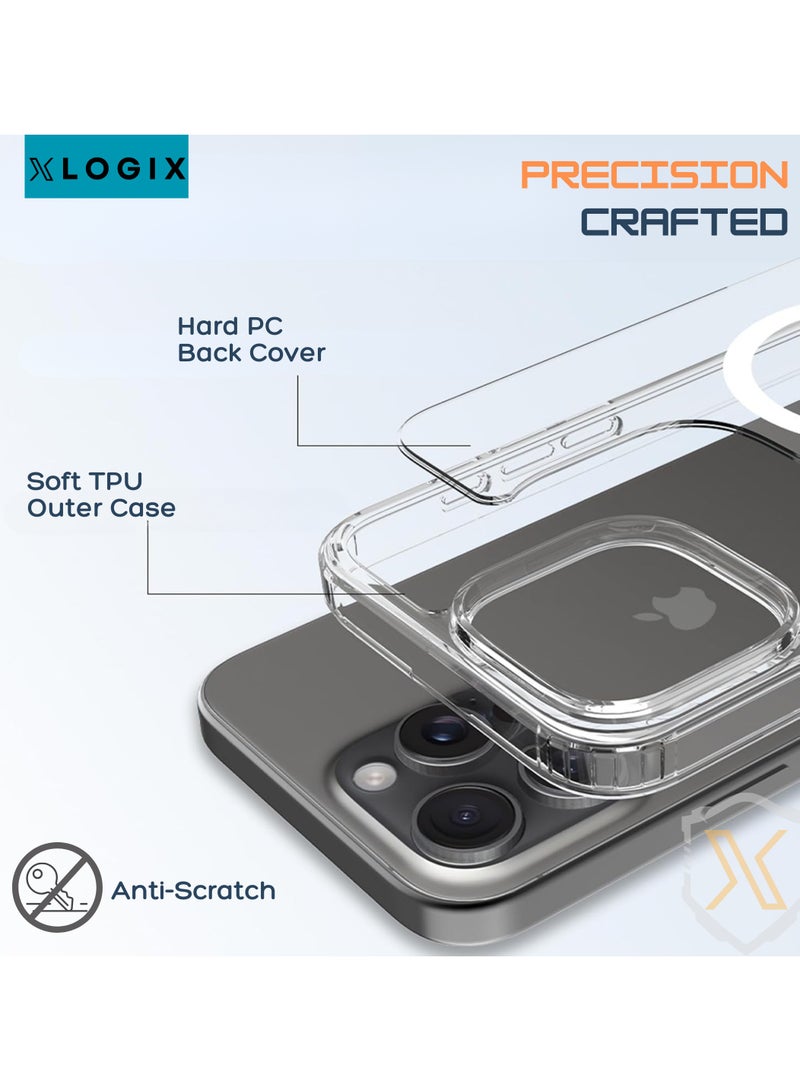 XLogiX Clear Case for iPhone 15 Pro – Slim, Stylish, Transparent Back Cover with MagSafe Compatibility & Shockproof Protection | ClearX Series - Image 3