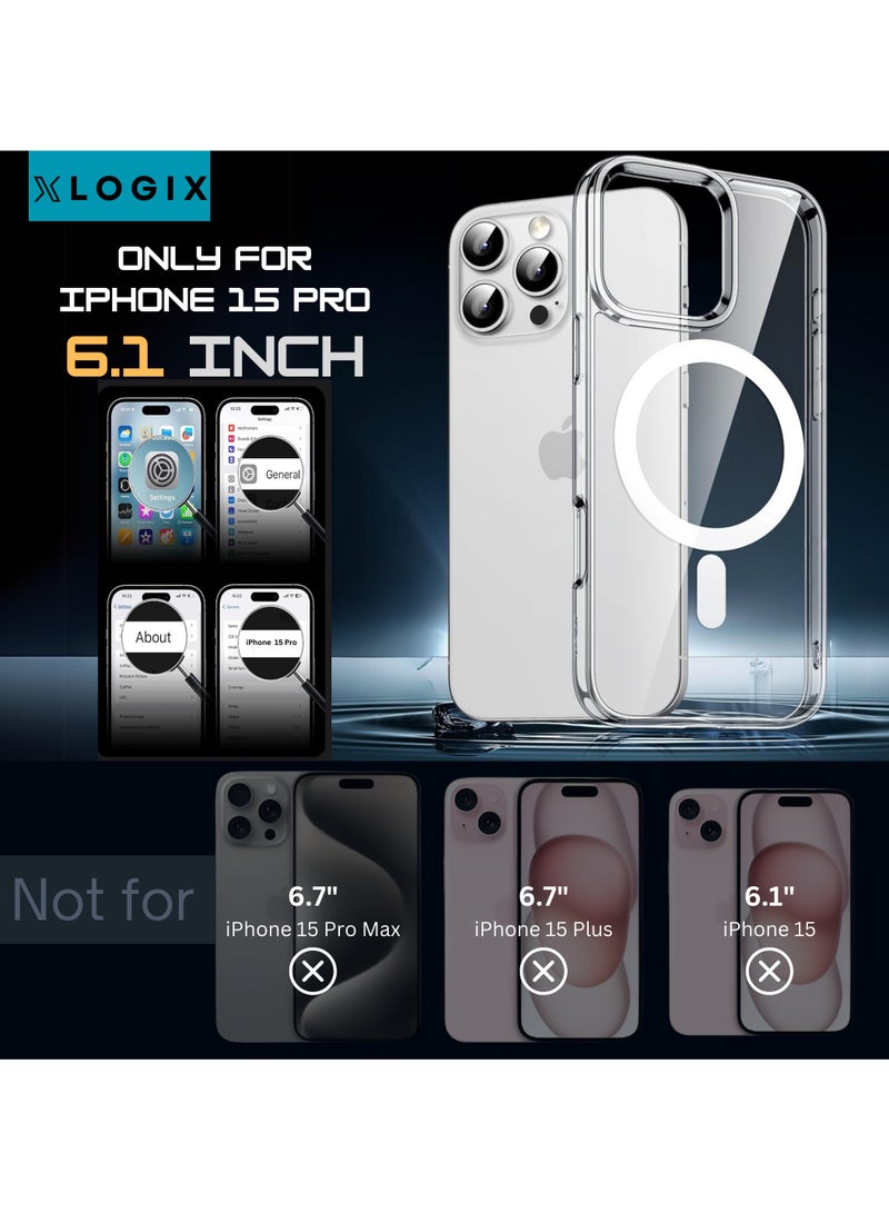 XLogiX Clear Case for iPhone 15 Pro – Slim, Stylish, Transparent Back Cover with MagSafe Compatibility & Shockproof Protection | ClearX Series - Image 5