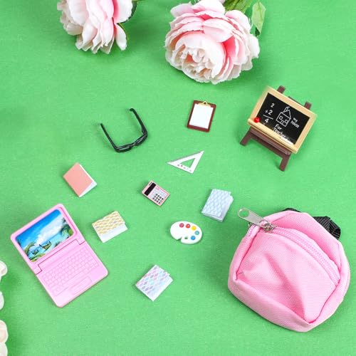 SOTOGO 34 Pieces Doll House School Supplies Mini School Accessories Dollhouse Toy Home Miniature Model DIY Doll Accessories - Image 5