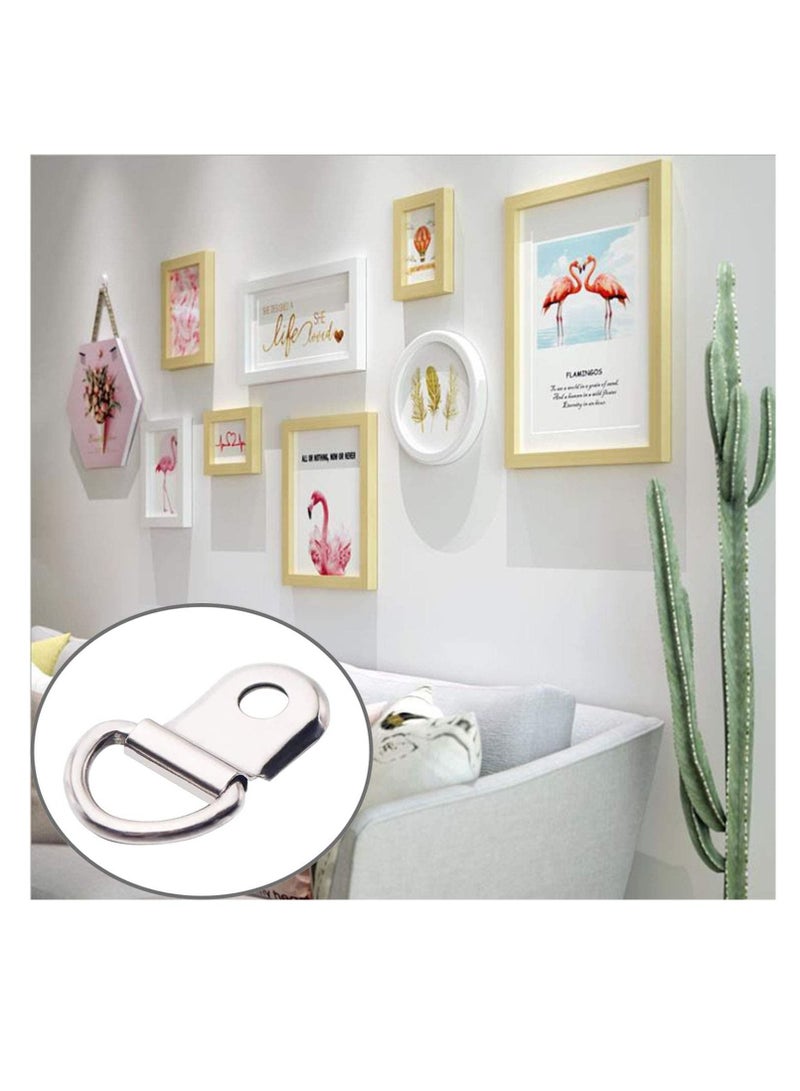 50 Pack D Ring Picture Frame Hanging Hangers with Screws for Picture Hanging, Home Decoration, Artwork, Picture Frame Hook, Photos, Mirrors, Hanging Clock - Image 3
