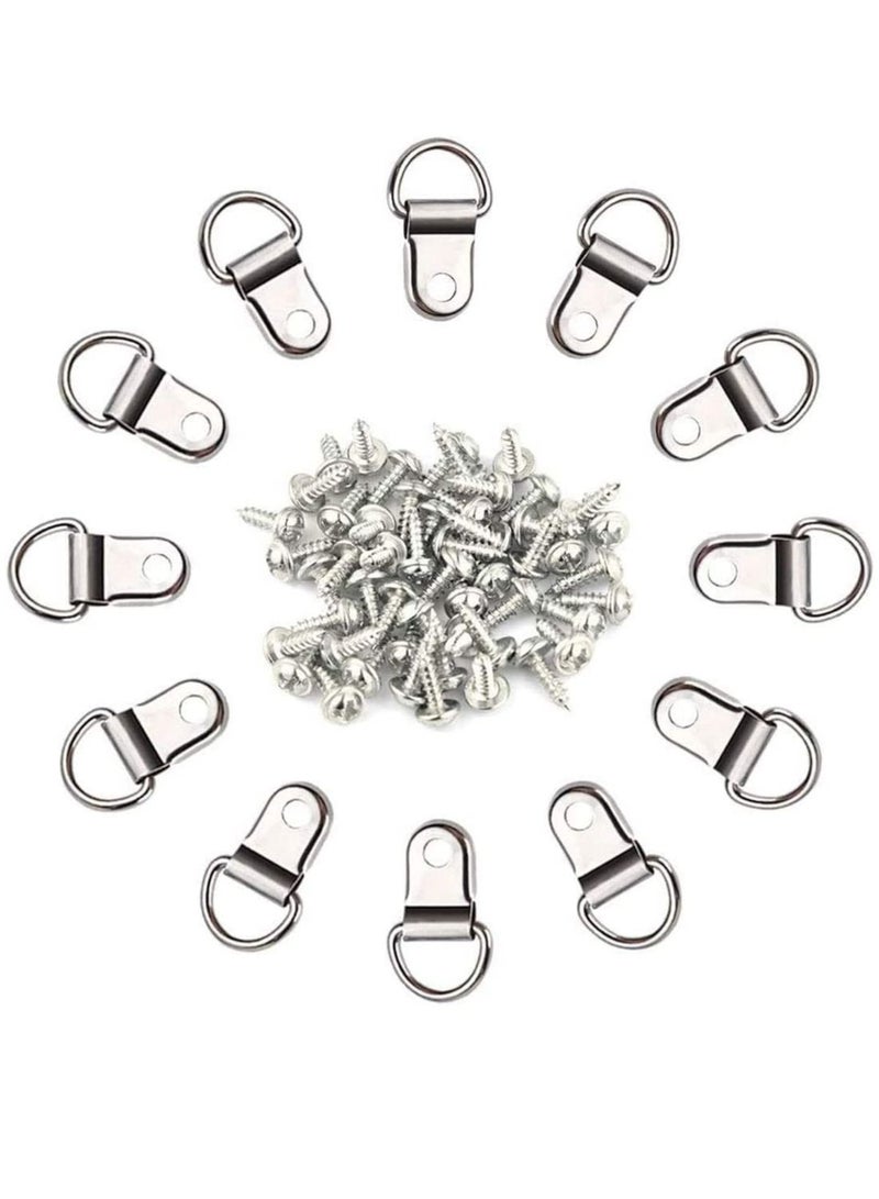 50 Pack D Ring Picture Frame Hanging Hangers with Screws for Picture Hanging, Home Decoration, Artwork, Picture Frame Hook, Photos, Mirrors, Hanging Clock - Image 1