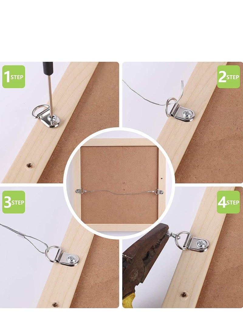 50 Pack D Ring Picture Frame Hanging Hangers with Screws for Picture Hanging, Home Decoration, Artwork, Picture Frame Hook, Photos, Mirrors, Hanging Clock - Image 2