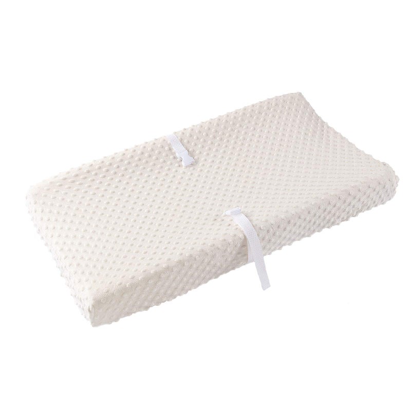 QUENESS Baby Changing Pad Cover, Super Soft Plush Dot Diaper Changing Table Covers for Baby Girls and Boys, Ultra Comfortable, Safe for Babies, Fit 32"/34'' x 16" Pad (Beige) - Image 1