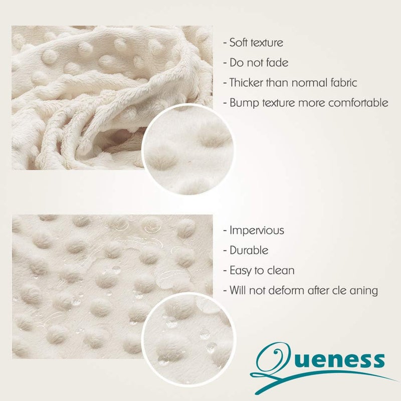 QUENESS Baby Changing Pad Cover, Super Soft Plush Dot Diaper Changing Table Covers for Baby Girls and Boys, Ultra Comfortable, Safe for Babies, Fit 32"/34'' x 16" Pad (Beige) - Image 2