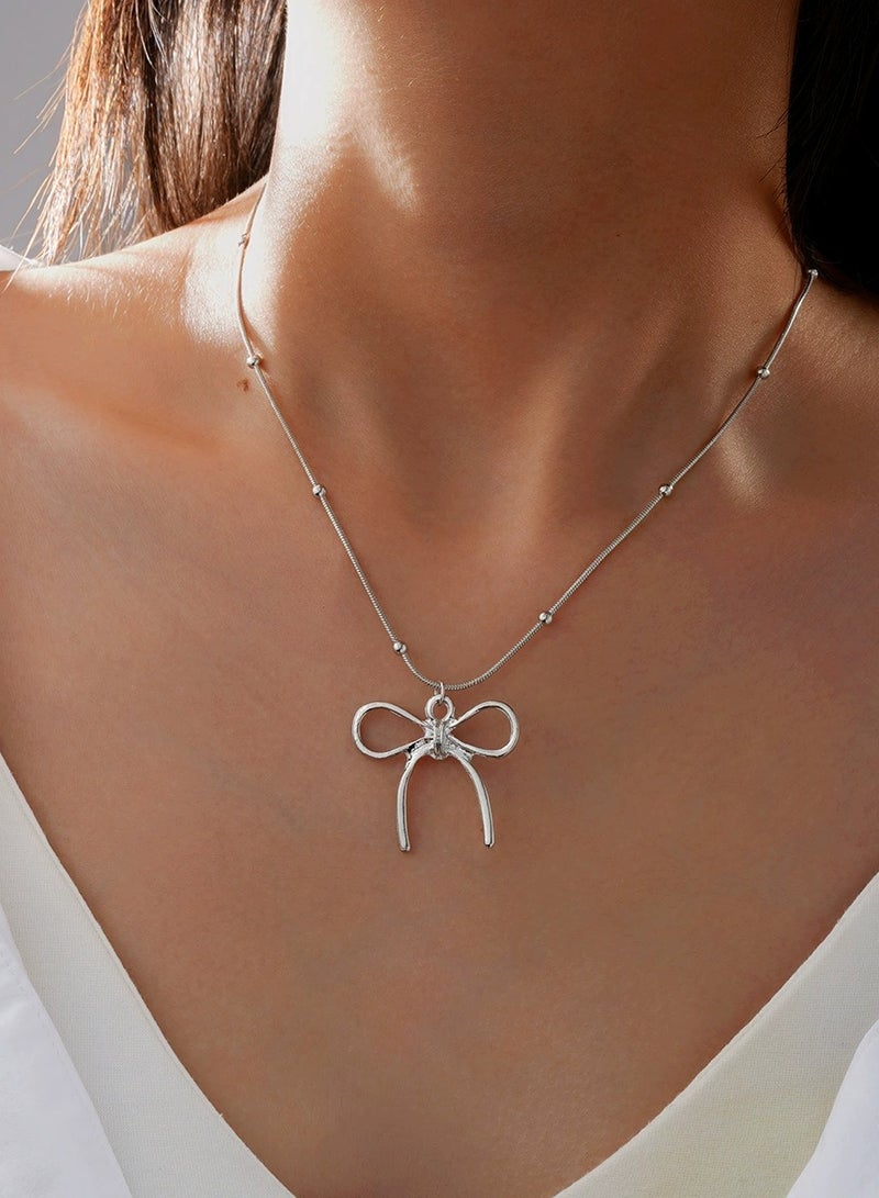 Goolsky Elegant Pearl Bow Pendant Necklace – Dainty Choker for Women | Minimalist & Chic Gift  - Image 3