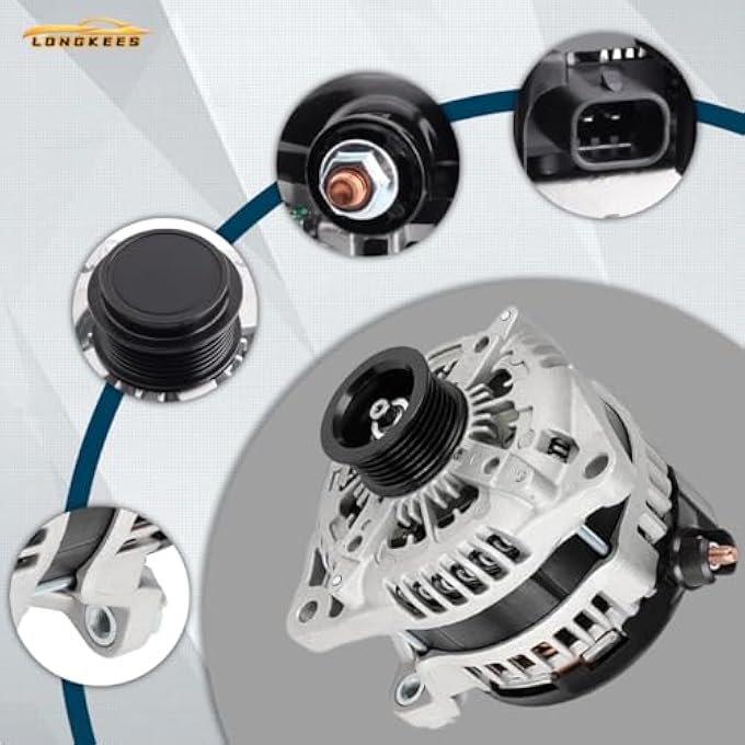 LONGKEES Alternator 13.5 V 180 A FIT Hyundai Palisade 2020-2023 & Kia Telluride 2020-2022 3.8 L 6-Groove Clutch Pulley CW Replaces 37300-3L060 373003L060 2722099 - Image 5
