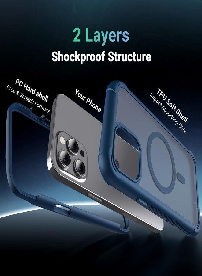 jaroco for iPhone 12 Pro Max case, [Compatible with MagSafe][Military Grade Drop Protection][Heavy Duty Protection][Non-Slip][Shockproof] with 2-Layer Durable Bumper Phone Case 6.7''-Deep Blue - Image 2
