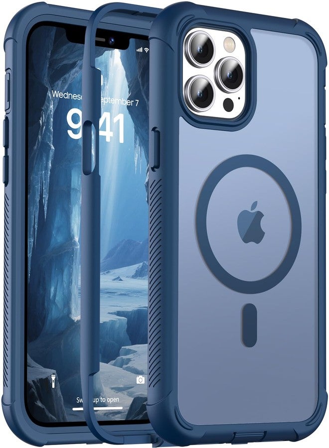 jaroco for iPhone 12 Pro Max case, [Compatible with MagSafe][Military Grade Drop Protection][Heavy Duty Protection][Non-Slip][Shockproof] with 2-Layer Durable Bumper Phone Case 6.7''-Deep Blue - Image 1
