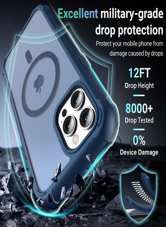 jaroco for iPhone 12 Pro Max case, [Compatible with MagSafe][Military Grade Drop Protection][Heavy Duty Protection][Non-Slip][Shockproof] with 2-Layer Durable Bumper Phone Case 6.7''-Deep Blue - Image 4