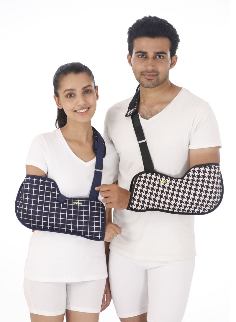 NEOLIFE حمالة ذراع (خطوط ومربعات) - م