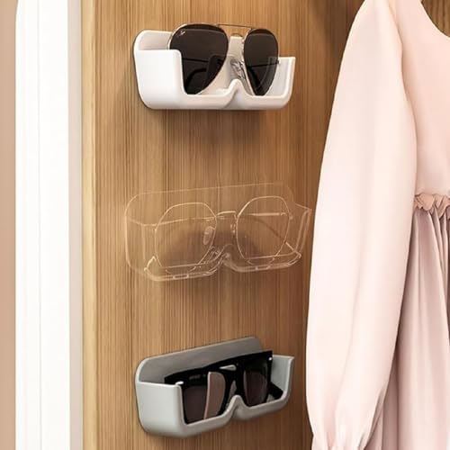 ASHMEN Sunglass Holder Wall Mounted Glasses Storage | Plastic Eyeglasses Stand Eyewear Display, Home Decor | Modern Sunglass Holder for Wall Hanging Eyewear Wall Organizer Eyewear (Pack of 2) - Image 3