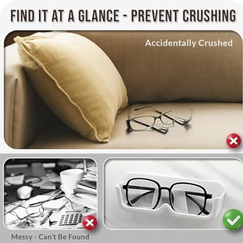 ASHMEN Sunglass Holder Wall Mounted Glasses Storage | Plastic Eyeglasses Stand Eyewear Display, Home Decor | Modern Sunglass Holder for Wall Hanging Eyewear Wall Organizer Eyewear (Pack of 2) - Image 5