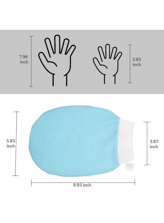 SellBotic Exfoliating Bath Glove for Dead Skin Body | Scrub Glove Bath Brush | Gentle on the Skin | Improves Circulation | Unisex | Easy to Use | (Sky Blue) - Image 2