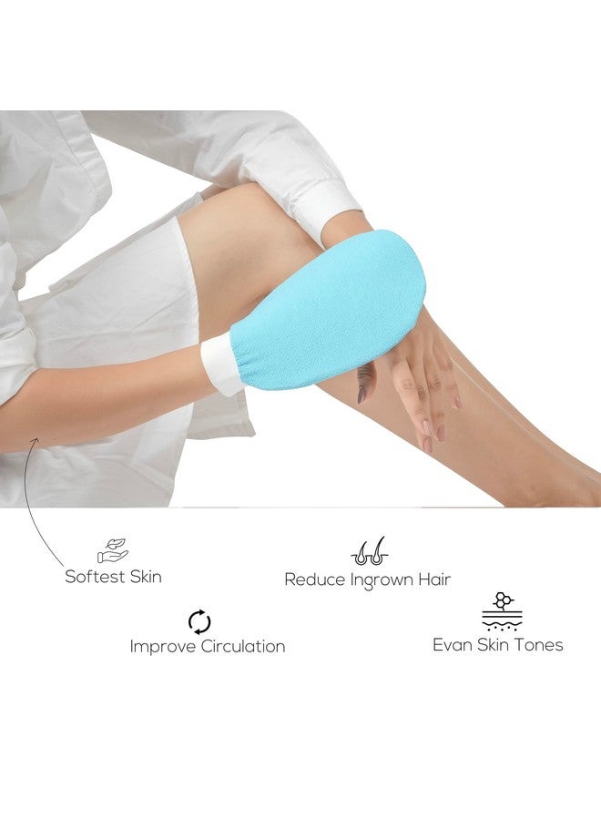 SellBotic Exfoliating Bath Glove for Dead Skin Body | Scrub Glove Bath Brush | Gentle on the Skin | Improves Circulation | Unisex | Easy to Use | (Sky Blue) - Image 3