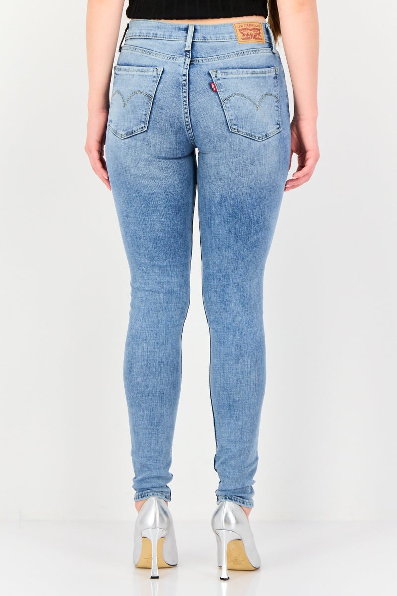Levi's Women Slim Fit Washed Stretchable Skinny Jeans, Light Blue - Image 2