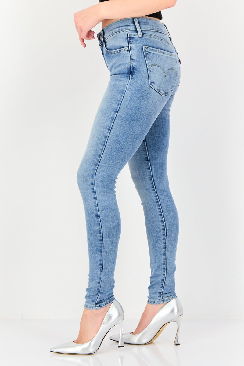 Levi's Women Slim Fit Washed Stretchable Skinny Jeans, Light Blue - Image 4