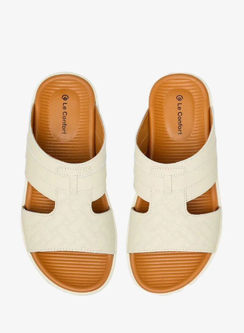 Le Confort BEIGE Boys Textured Leather Arabic Sandals Ramadan Collection for Men | Best Price UAE