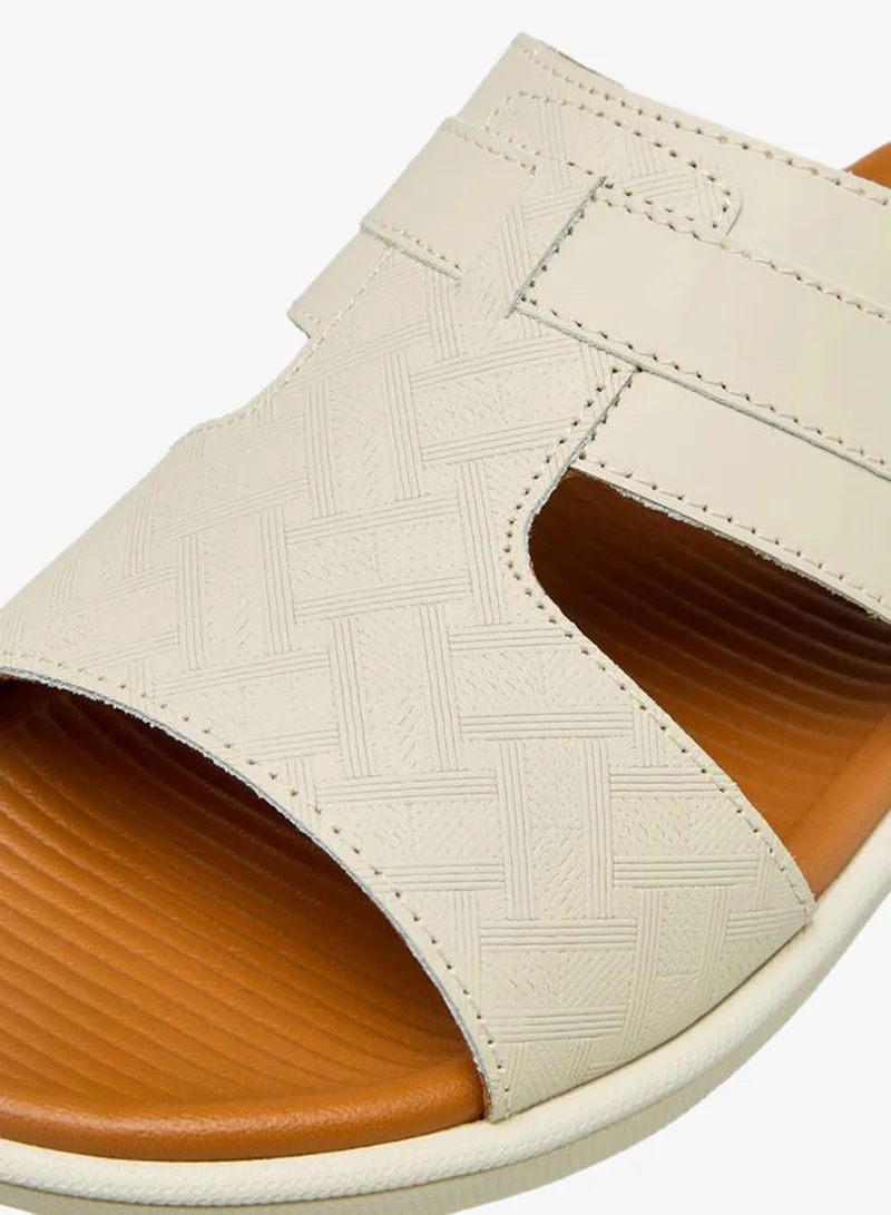 Le Confort BEIGE Boys Textured Leather Arabic Sandals Ramadan Collection for Men | Best Price UAE