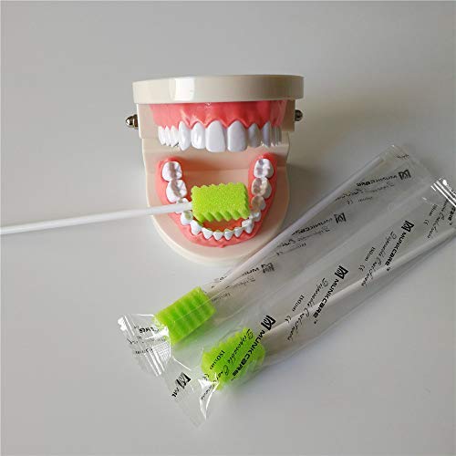 MUNKCARE Treated Dentifrice Oral Swabs- Dental Swabs Mouth Cleaning Sponge Swabs (250pcs, Fruit Green) - Image 3
