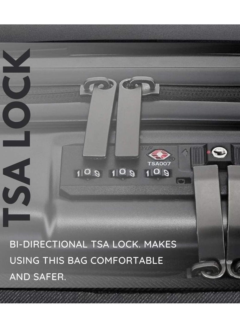 SANTHOME Hard Shell Lightweight Trolley Luggage Bag with External USB Charging - Image 2