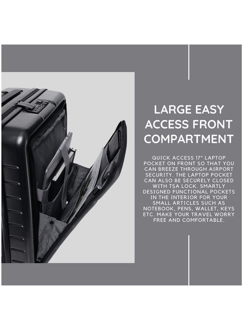 SANTHOME Hard Shell Lightweight Trolley Luggage Bag with External USB Charging - Image 4