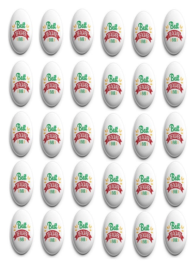 Hubops best teacher ever badge Round Pin Button Badge for Happy Teachers Day & Other Events school 44mm (pack of 30) - Image 1