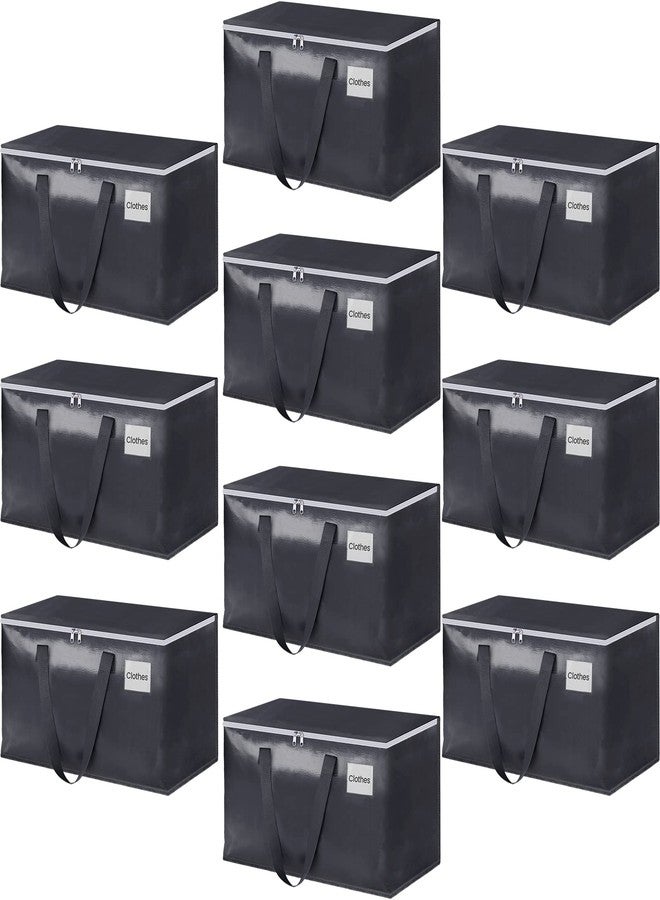 StorageRight Heavy Duty Moving Boxes-Moving Bags with Zipper, Reinforced Handles and Tag Pocket-Collapsible Moving Supplies-Totes for Storage Great for Moving, Storage and Travel 93L(Grey-10 Pack) - Image 1