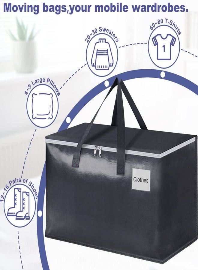 StorageRight Heavy Duty Moving Boxes-Moving Bags with Zipper, Reinforced Handles and Tag Pocket-Collapsible Moving Supplies-Totes for Storage Great for Moving, Storage and Travel 93L(Grey-10 Pack) - Image 4