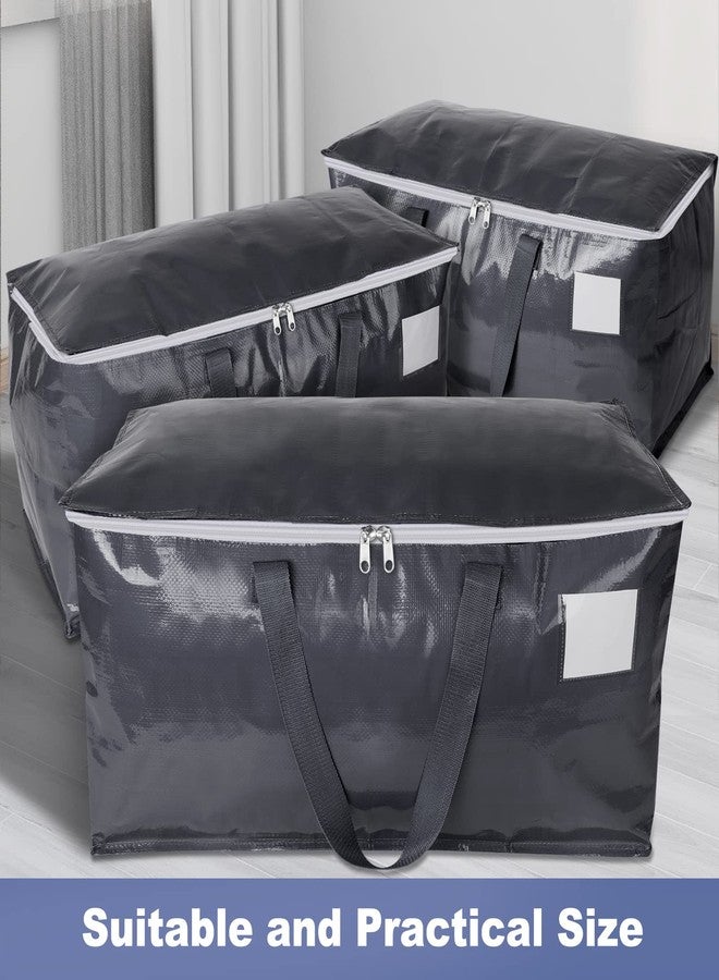StorageRight Heavy Duty Moving Boxes-Moving Bags with Zipper, Reinforced Handles and Tag Pocket-Collapsible Moving Supplies-Totes for Storage Great for Moving, Storage and Travel 93L(Grey-10 Pack) - Image 5