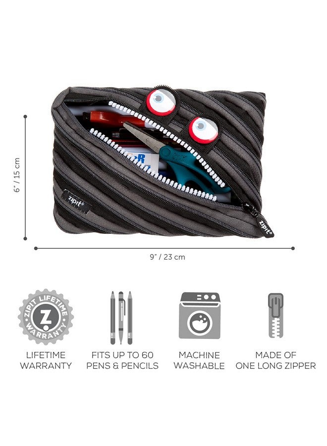 ZIPIT Wildlings Large Pencil Case for Kids | Pencil Pouch for School, College and Office | Pencil Bag for Boys & Girls (Black) - Image 4