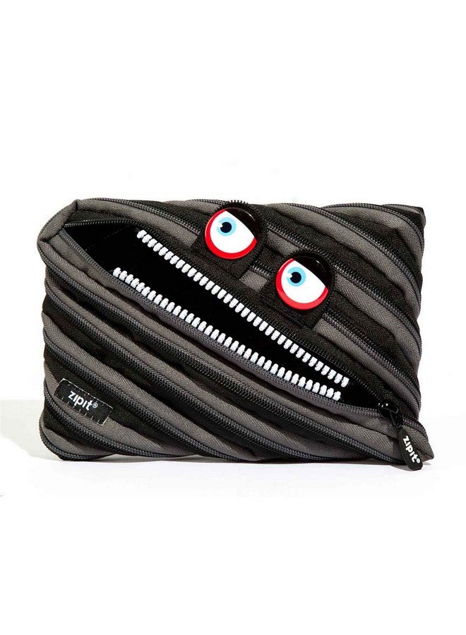 ZIPIT Wildlings Large Pencil Case for Kids | Pencil Pouch for School, College and Office | Pencil Bag for Boys & Girls (Black) - Image 1