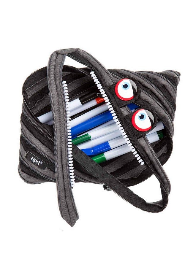 ZIPIT Wildlings Large Pencil Case for Kids | Pencil Pouch for School, College and Office | Pencil Bag for Boys & Girls (Black) - Image 2