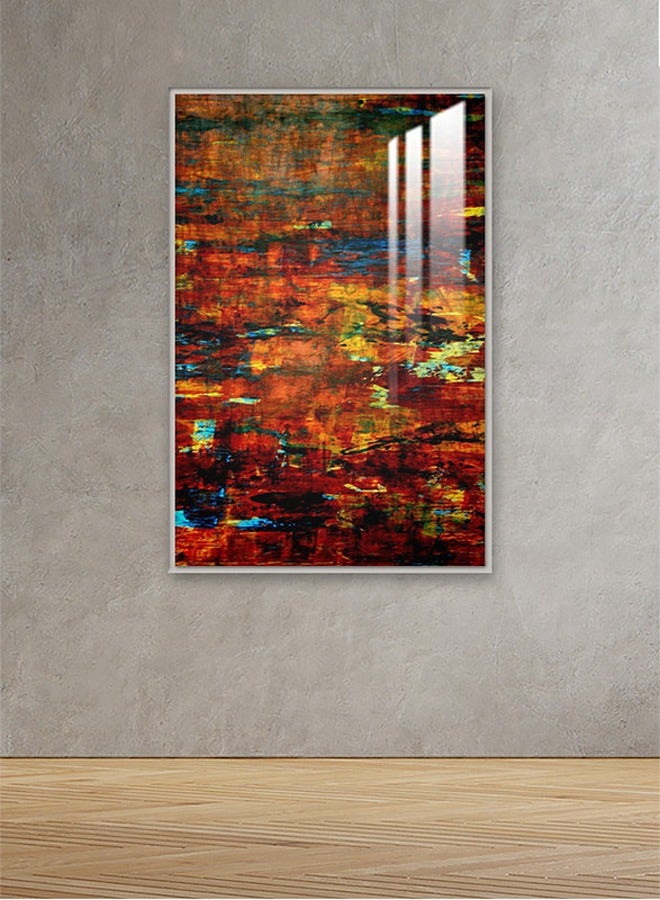 ماركتنا لوحة جدارية120×80سم مع برواز فضي وطبقة اكريلك شفاف بتصميم تجريدي - Image 1