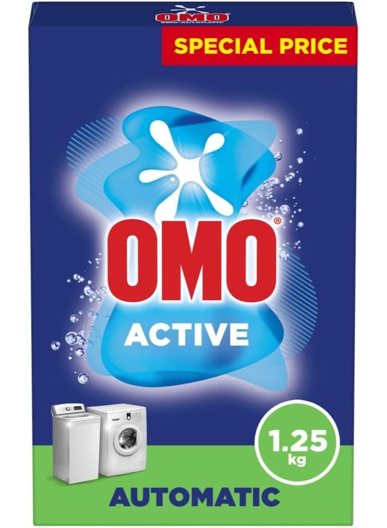 أومو OMO Active Automatic Detergent Powder 1.25kg Deep Clean Power for Brilliant Freshness - Image 1