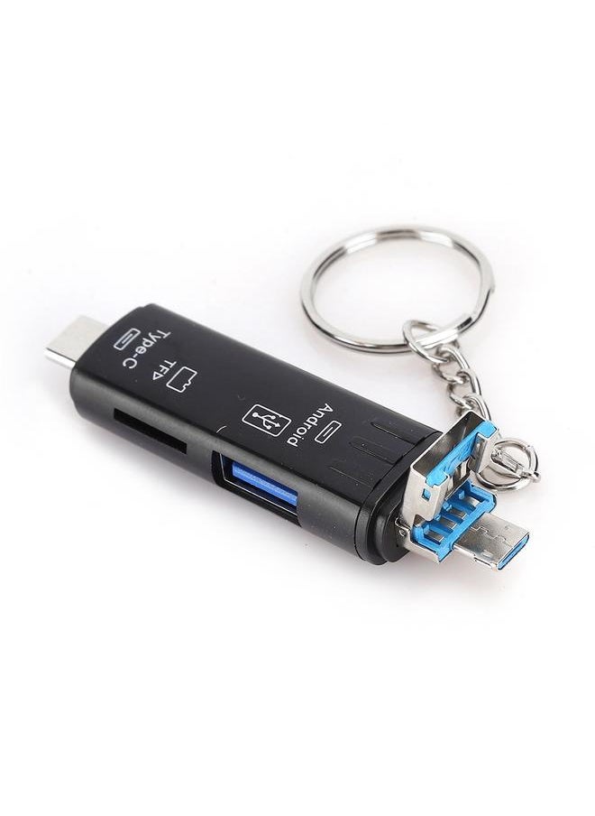 Thoraya New 3.1type-c dual-use card reader otg multi-function card reader five-in-one mobile phone card reader tf card black  - Image 2