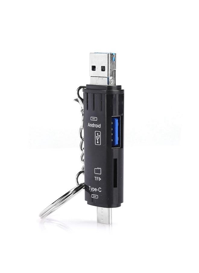 Thoraya New 3.1type-c dual-use card reader otg multi-function card reader five-in-one mobile phone card reader tf card black  - Image 3