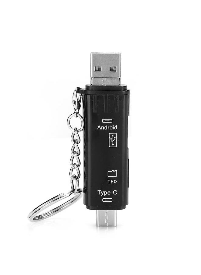 Thoraya New 3.1type-c dual-use card reader otg multi-function card reader five-in-one mobile phone card reader tf card black  - Image 4
