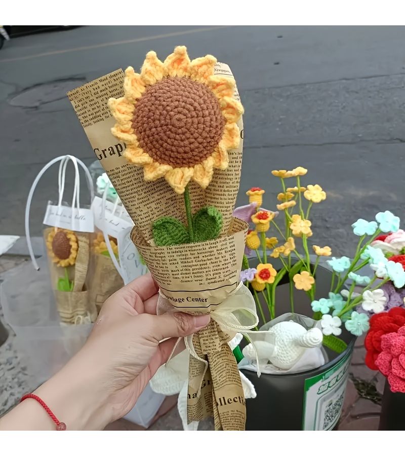 5 Bag Handmade Sunflower Artificial Flowers Gift for Women Birthday Gift for Her Home Kitchen Wedding Party Office Decor Valentine Mother Day - Image 5
