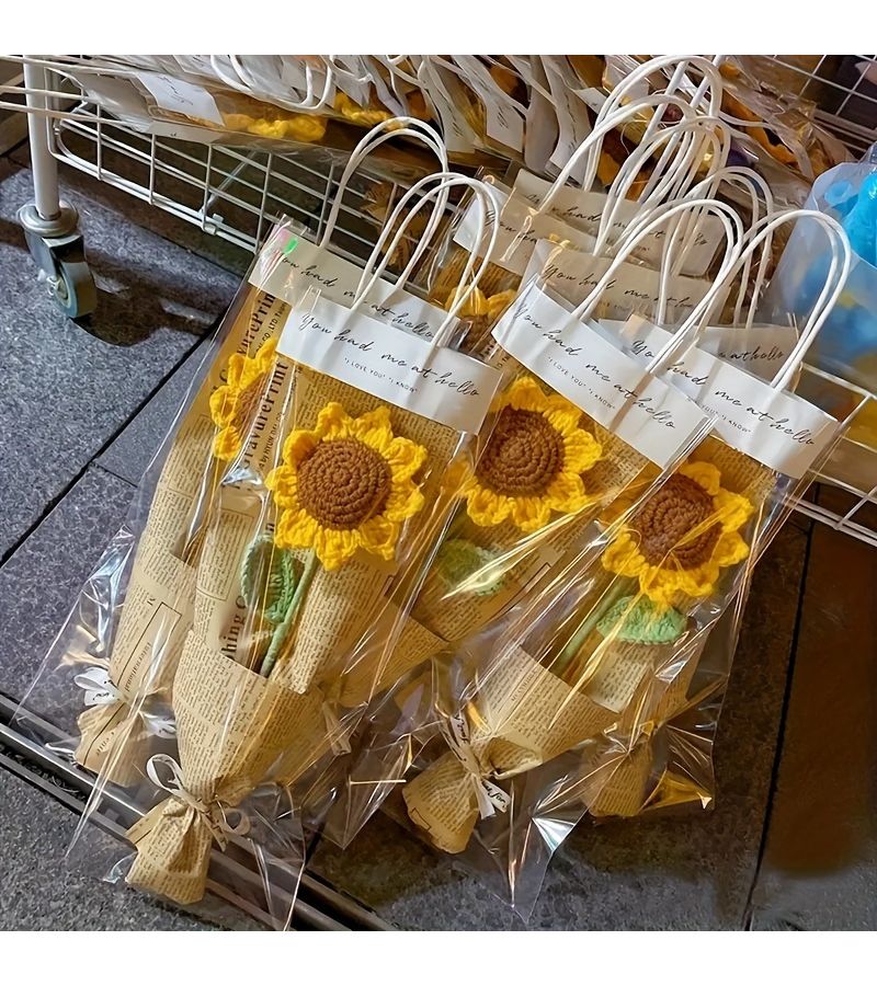 5 Bag Handmade Sunflower Artificial Flowers Gift for Women Birthday Gift for Her Home Kitchen Wedding Party Office Decor Valentine Mother Day - Image 2