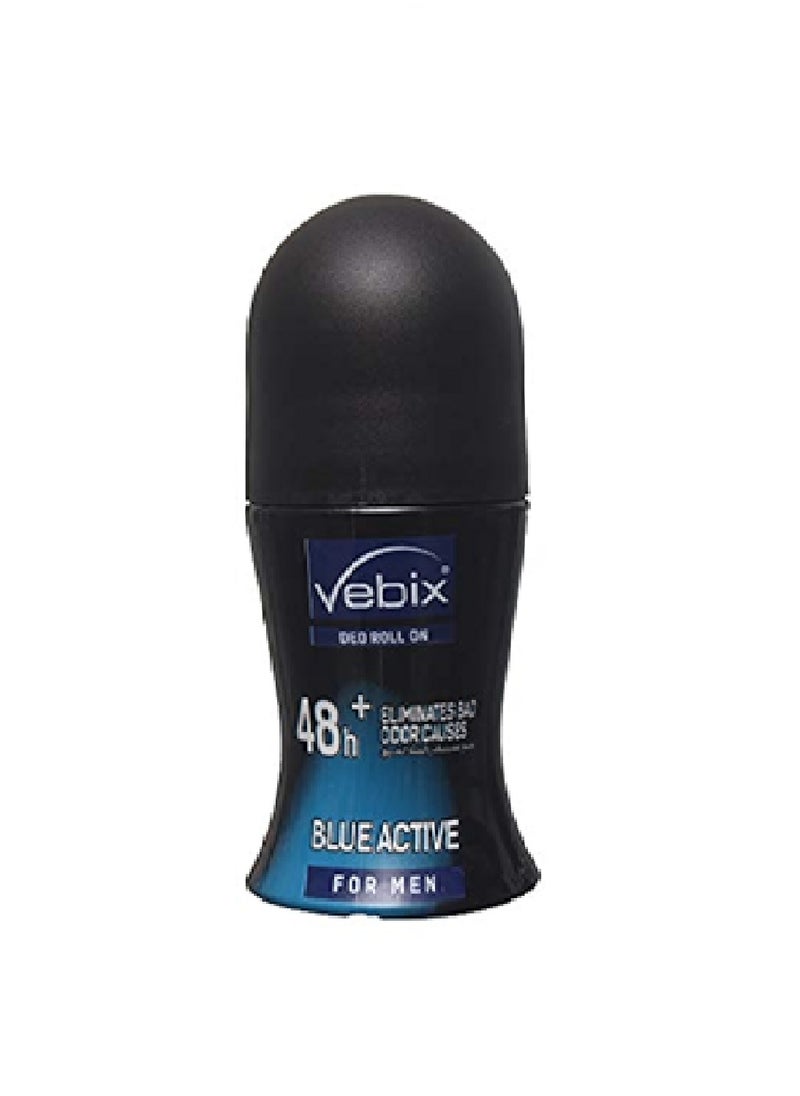 Vebix مزيل العرق فيبكس رول اون بلو اكتف للرجال 50 مل 