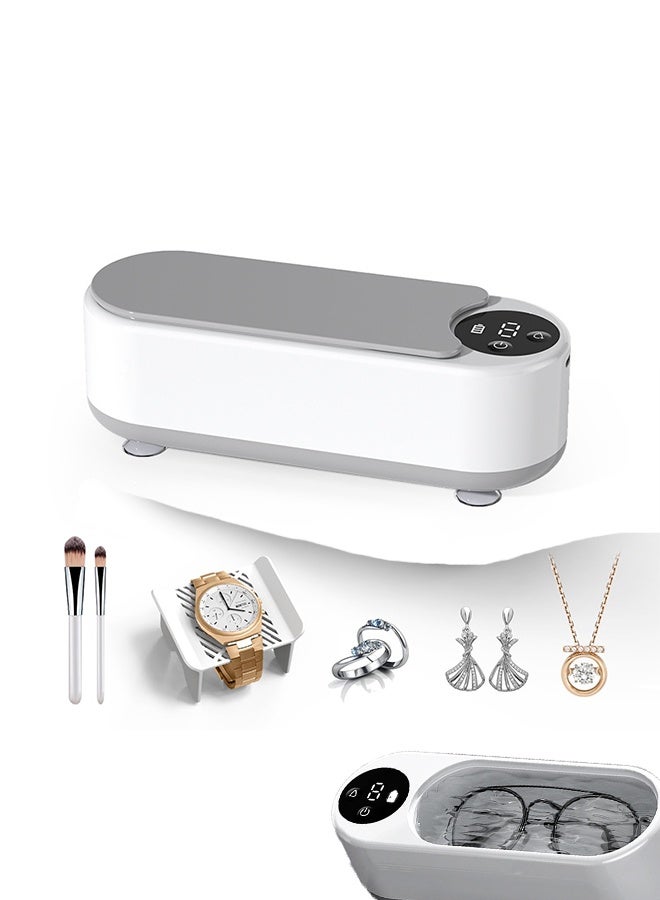 آلة تنظيف المجوهرات بالموجات فوق الصوتية، آلة تنظيف بالموجات فوق الصوتية بتردد 45KHz للمجوهرات، النظارات، الخواتم، أحزمة الساعات، الأطقم denture - وضعي تنظيف مزدوج، خزان من الفولاذ المقاوم للصدأ 304. - Image 1