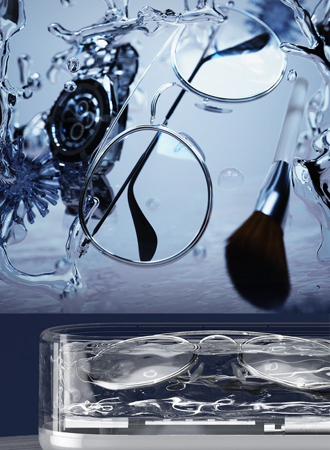 آلة تنظيف المجوهرات بالموجات فوق الصوتية، آلة تنظيف بالموجات فوق الصوتية بتردد 45KHz للمجوهرات، النظارات، الخواتم، أحزمة الساعات، الأطقم denture - وضعي تنظيف مزدوج، خزان من الفولاذ المقاوم للصدأ 304. - Image 4