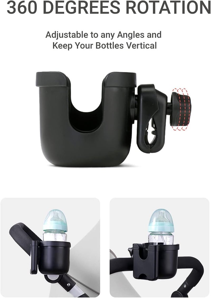 ZAMZIN Stroller Cup & Phone Holder, 2-in-1 Organizer for Strollers, Bikes, Wheelchairs, Walkers, Silicone Bottle Holder Compatible with Uppababy, Nuna, Bugaboo | Practical Accessory & Gift - Image 5