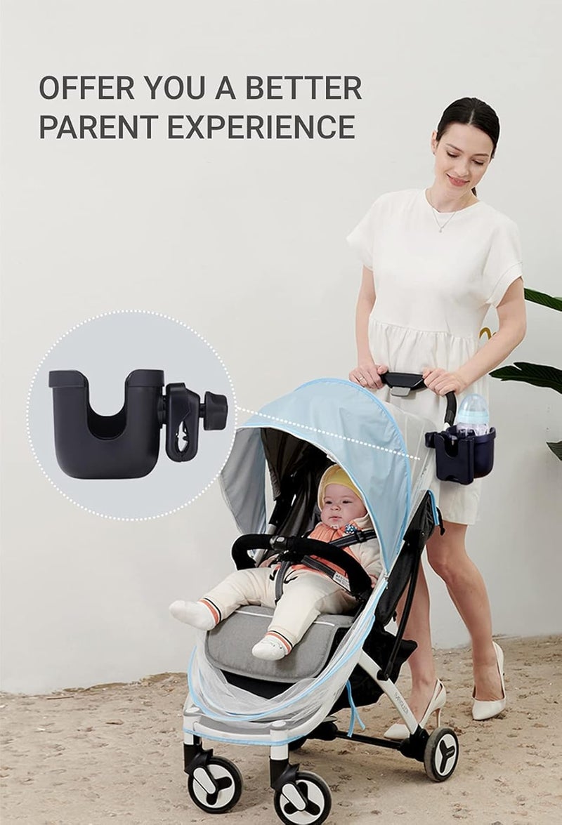 ZAMZIN Stroller Cup & Phone Holder, 2-in-1 Organizer for Strollers, Bikes, Wheelchairs, Walkers, Silicone Bottle Holder Compatible with Uppababy, Nuna, Bugaboo | Practical Accessory & Gift - Image 3