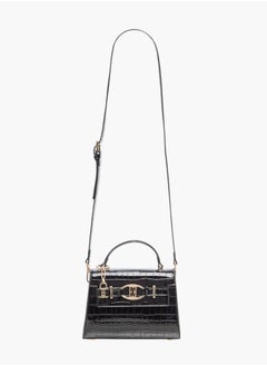 ELLE Womens Textured Satchel Bag With Detachable Strap And Flap Closure  - Image 2