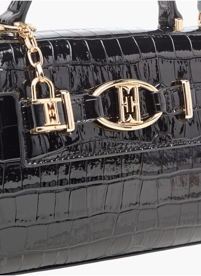 ELLE - Womens Textured Satchel Bag With Detachable Strap And Flap Closure - Image 1