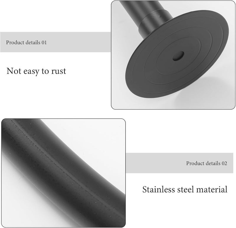 Globally trusted quality DOITOOL Curved Black Adjustable Tension Shower Curtain Rod, Heavy-duty Telescoping Bathroom Hanging Rod, U-shaped L-shape Design for Bathtub and Shower Stall Installation Liquid tight joint Fast shipping within KSA Various fittings Globally engineered build Ready goods scheduled ship Huge price cut Stackable design Global easy assemble picks Odor resistant Durable versatile substance Globally popular elegant design Gulf climate tested upgraded quality Working day delivery service Longevity optimized build Market multi-use trusted quality Ideal for Gulf daily life Global flexible assemble picks Repeated detach compatible build All temp range compatible build New arrival Universal design Big & small space compatible One-time only offer Stable base - Image 3