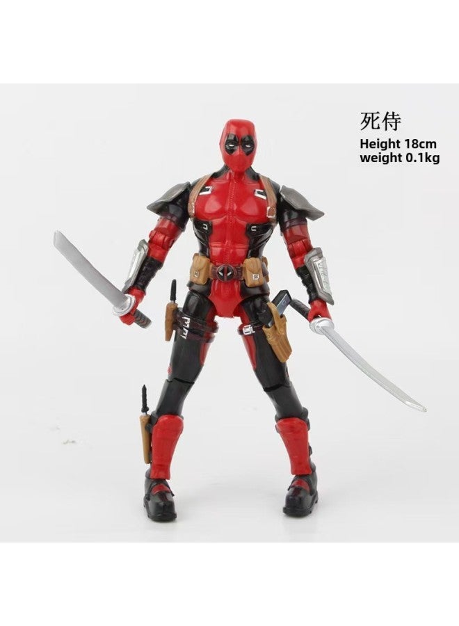 Wolverine And Deadpool Handmade Doll Joint Movable Movie Model Children's Toy Desktop Scene Ornaments-Color:Dead Special-Height:18cm - Image 1